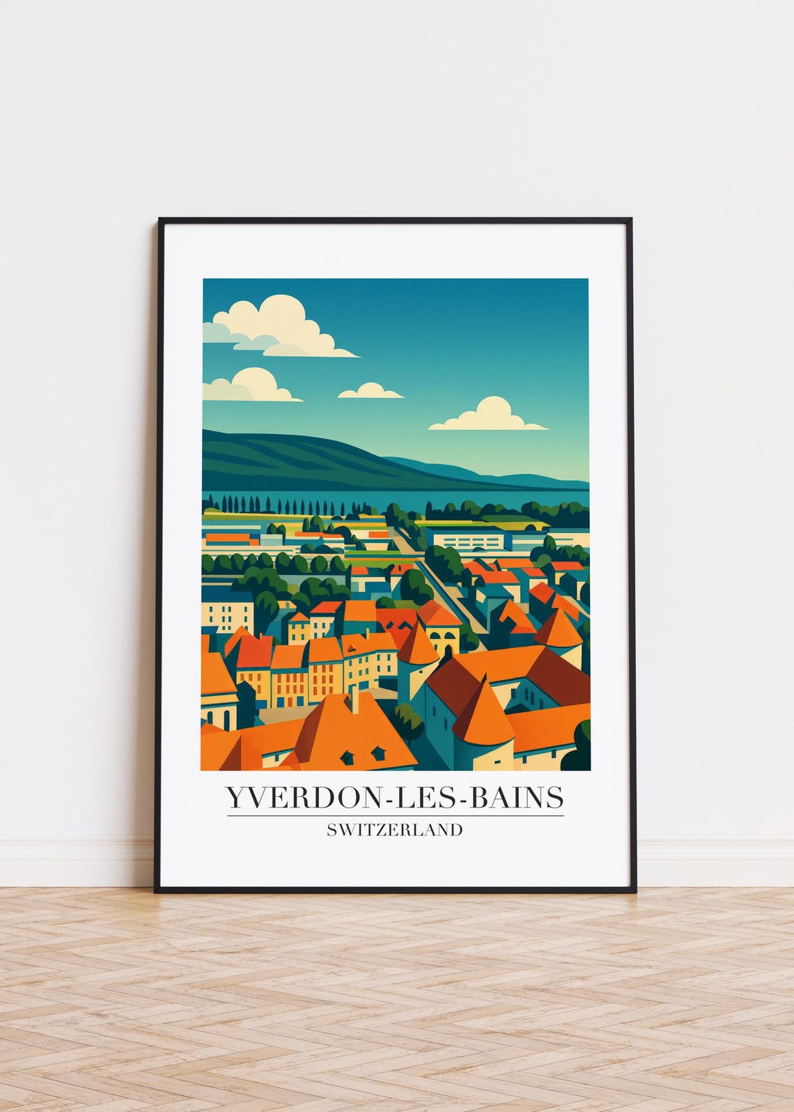 Yverdonlesbains Switzerland Poster Cityscape Art Print
