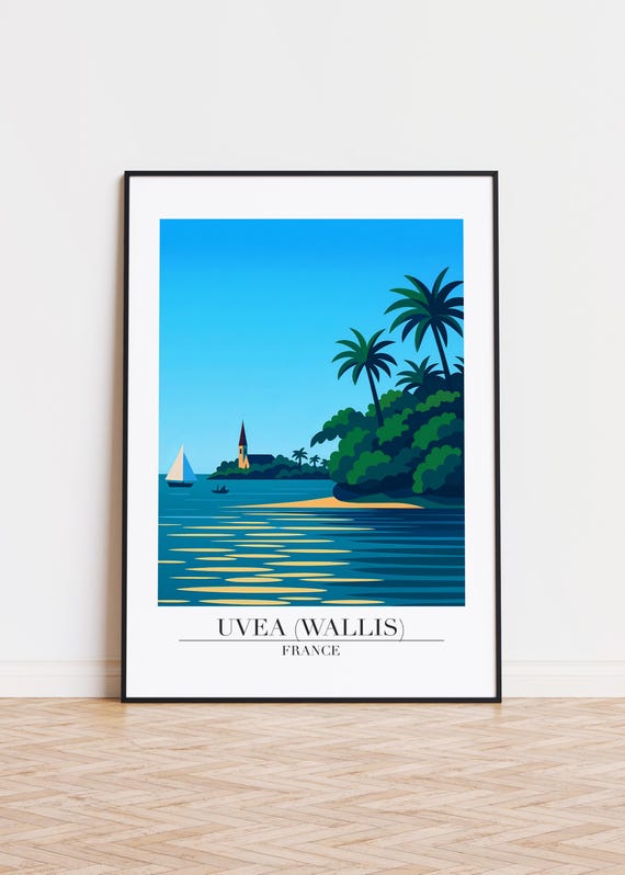 Uvea Wallis Poster Modern Travel Illustration Art