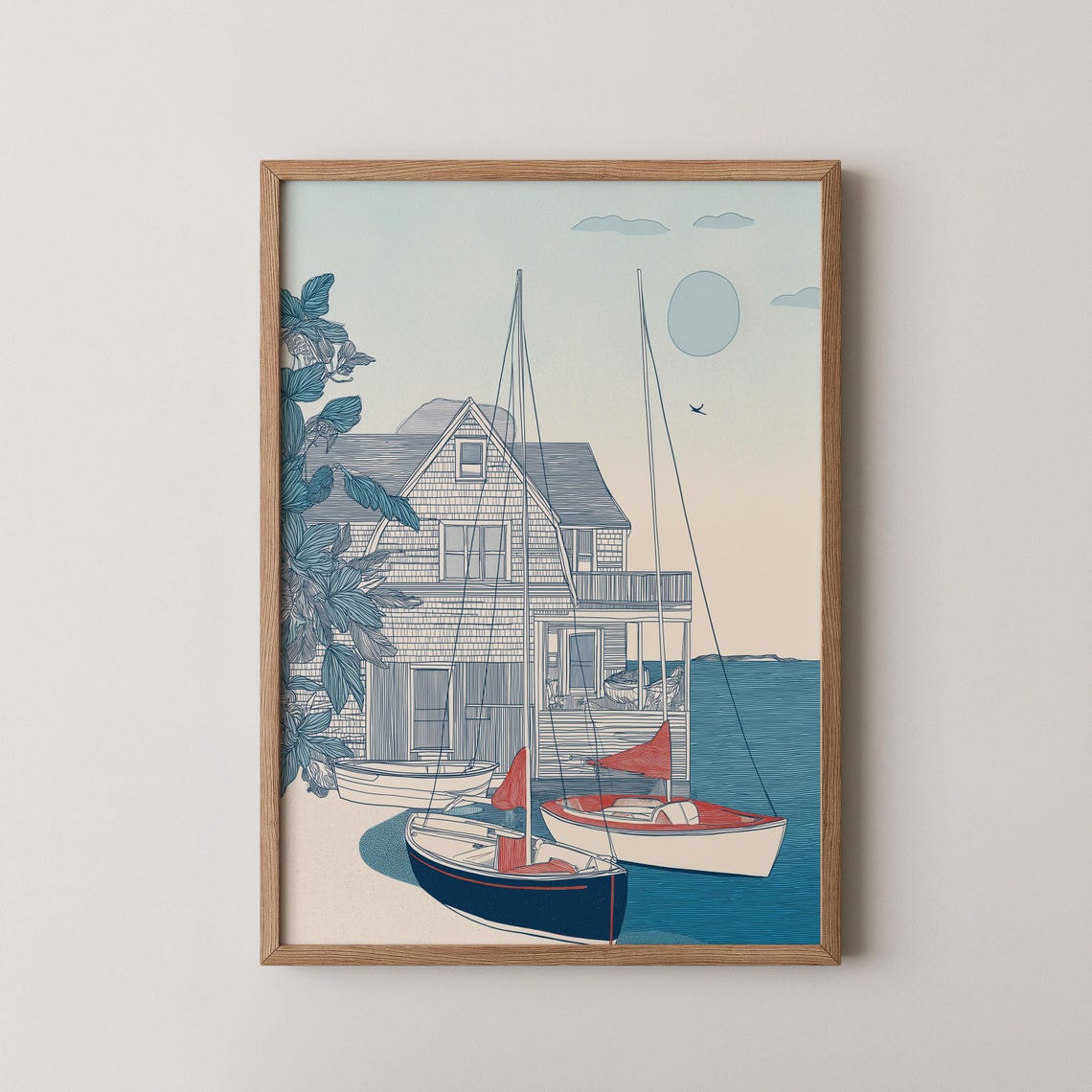 Maine Coast Fishing Village Coastal Home Decor Prints