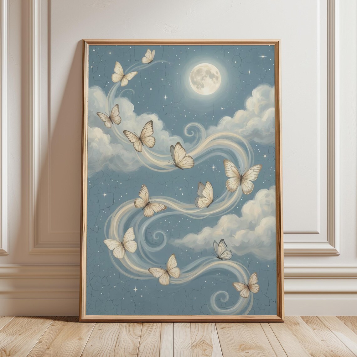 Vintage Butterfly Nursery Decor, Poster Print