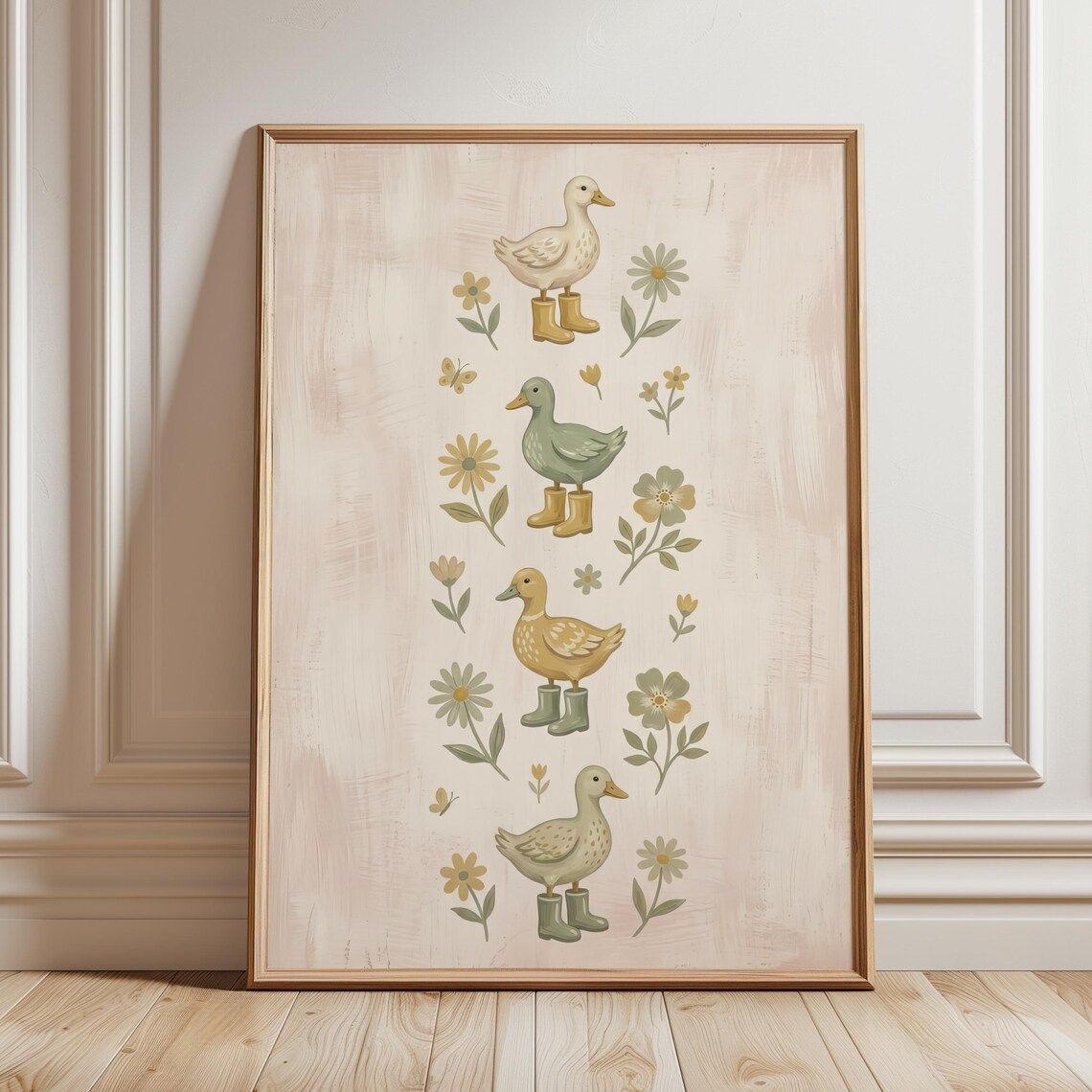 Vintage Duckling in Boots Poster Print