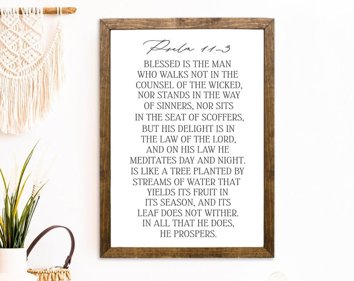 Psalm 11:3 Blessed Is The Man, Farmhouse Poster Print