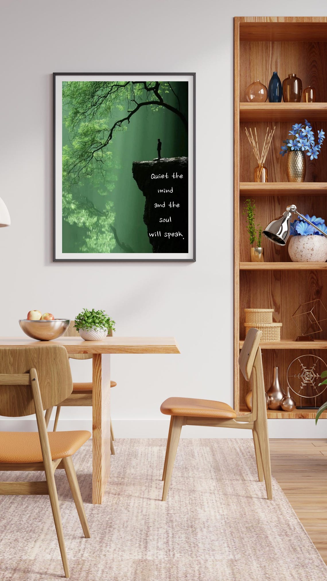 Quiet The Mind And The Soul Will Speak Cliff Forest Nature Zen Poster