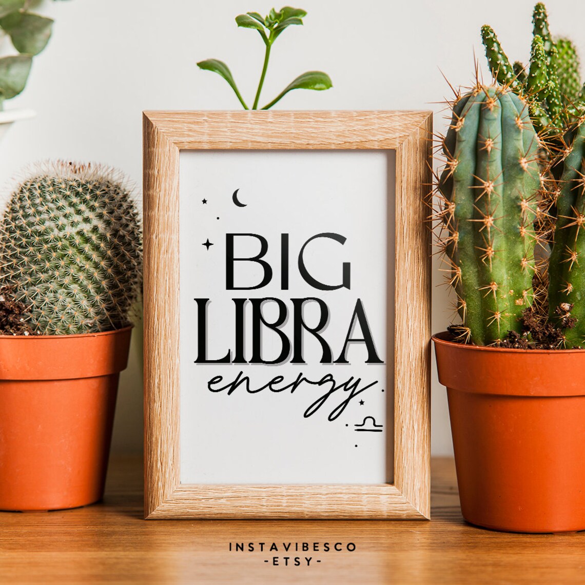 Big Libra Energy Minimalist Zodiac Sign Moon Stars Astrology Poster - Image 2