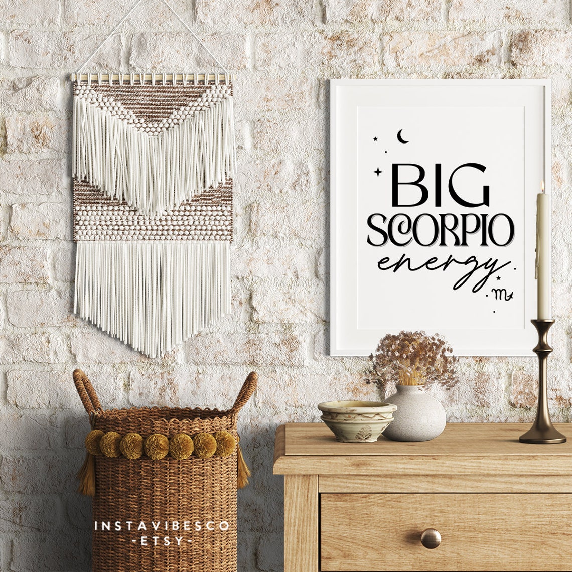 Big Scorpio Energy Minimalist Zodiac Sign Moon Stars Astrology Poster - Image 2