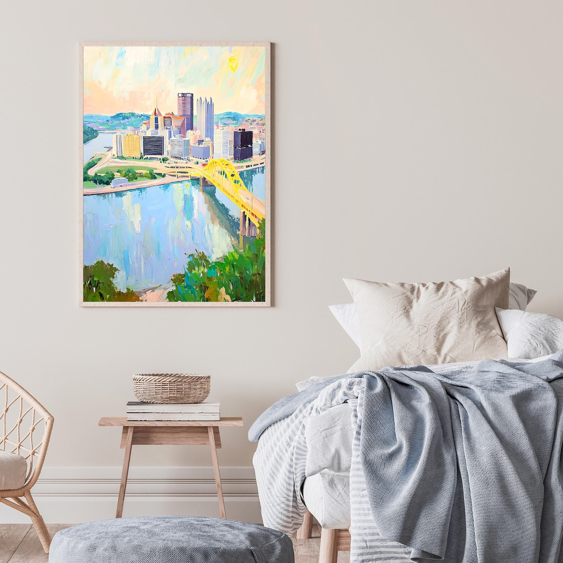 Pittsburgh Pennsylvania Skyline, Travel Poster Art Print - Image 2