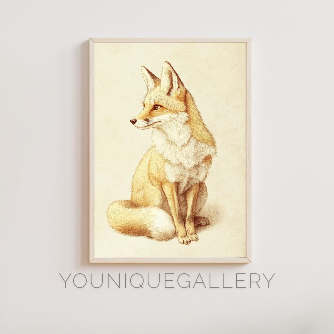 Fox Wall Art Watercolor Fox Woodland Animal Poster Minimalist Nature Decor Fox Lover Gift Rustic Home Print
