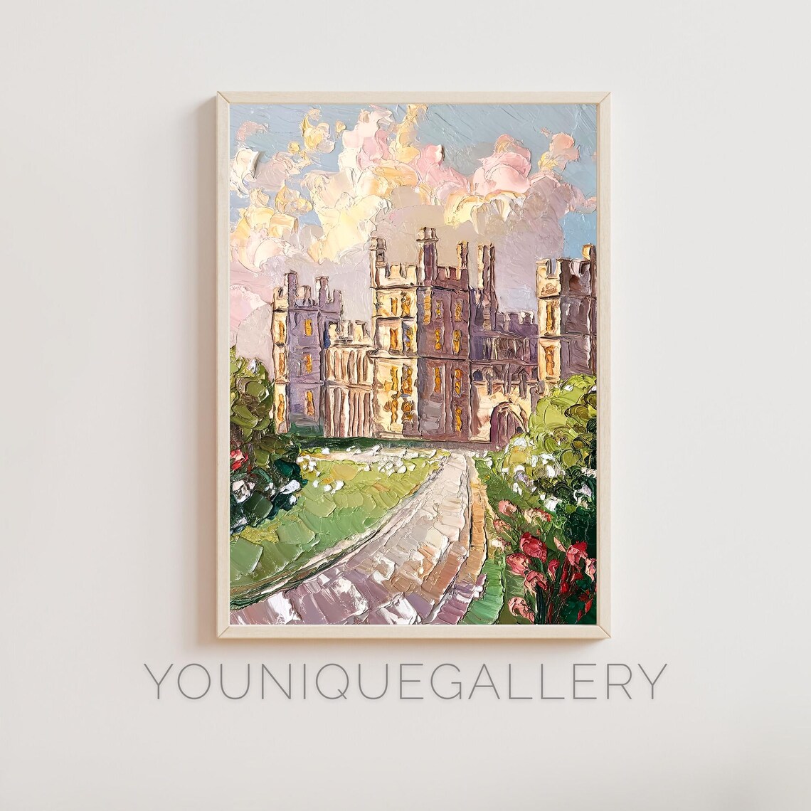 Windsor Castle England Royal Landmark Garden Oil Painting Poster