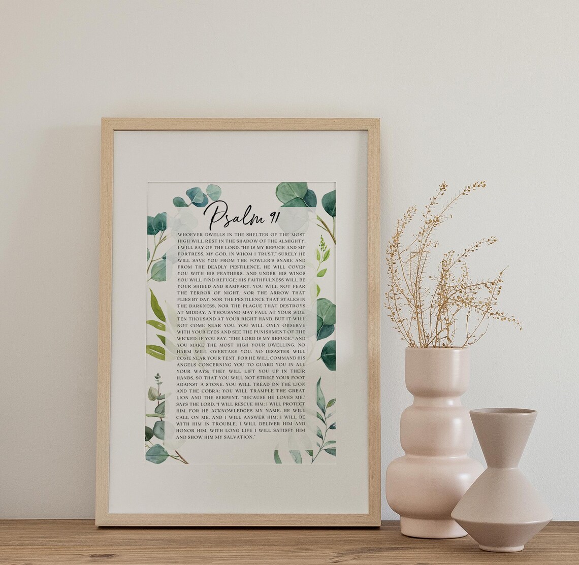 Psalm 91 Bible Verse Minimalist Christian Wall Art Print - Image 2