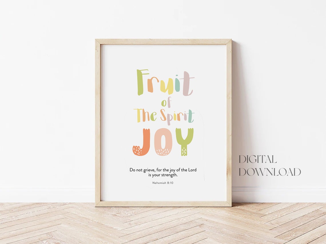Fruit Of The Spirit Joy Kids Nursery Room Wall Art Galatians 522 Christian Kids Nursery Church Sunday School