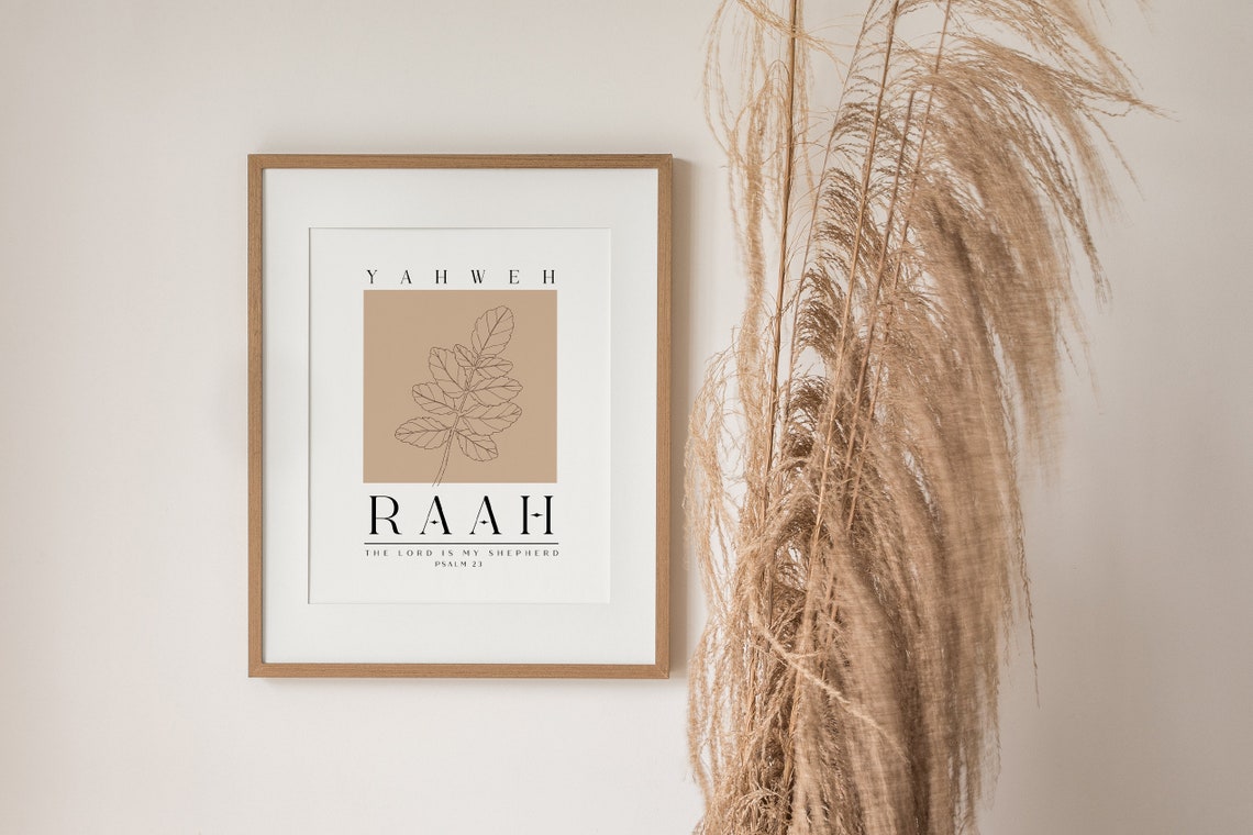 Yahweh Raah The Lord Is My Shepherd Psalm 23 Boho Line Art Poster - Image 3