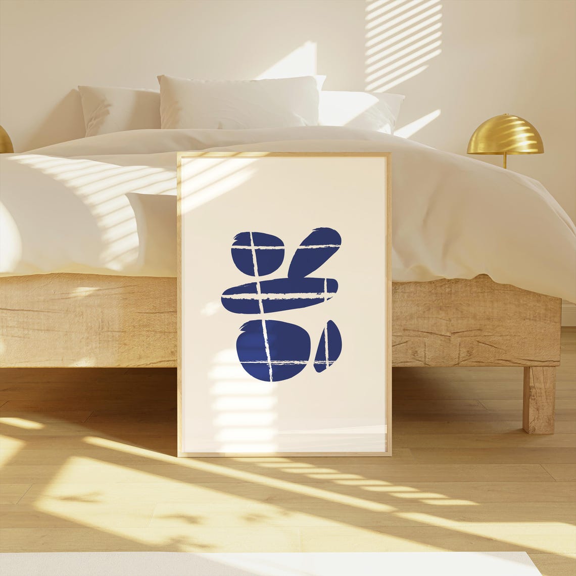 Abstract Blue Organic Shapes Matisse Style Modern Art Poster - Image 2