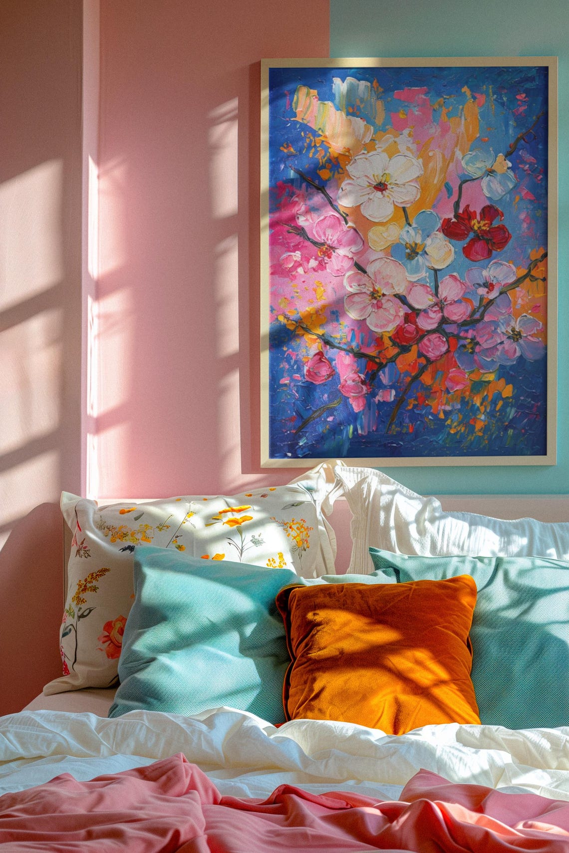 Colorful Floral Wall Art Print, Impressionist Botanical - Image 2