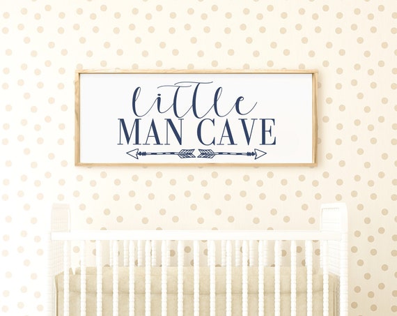 Little Man Cave Boys Room Decor Wooden Wall Sign
