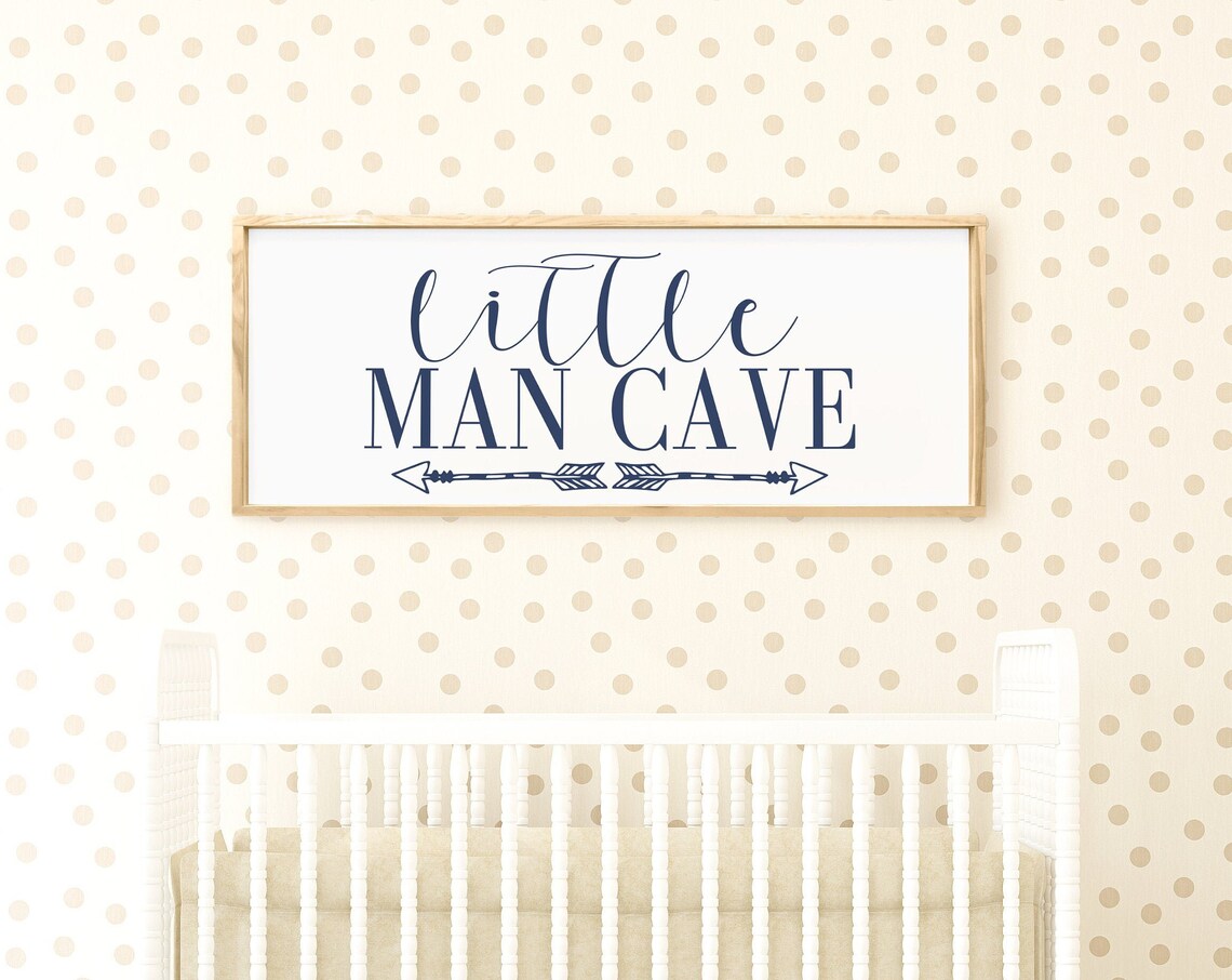Little Man Cave Boys Room Decor Wooden Wall Sign