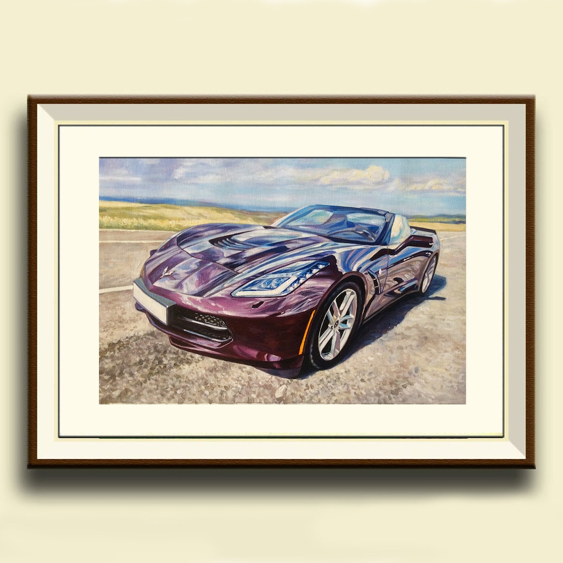 Custom Car Portrait, Oil-Painting-Style Art Print