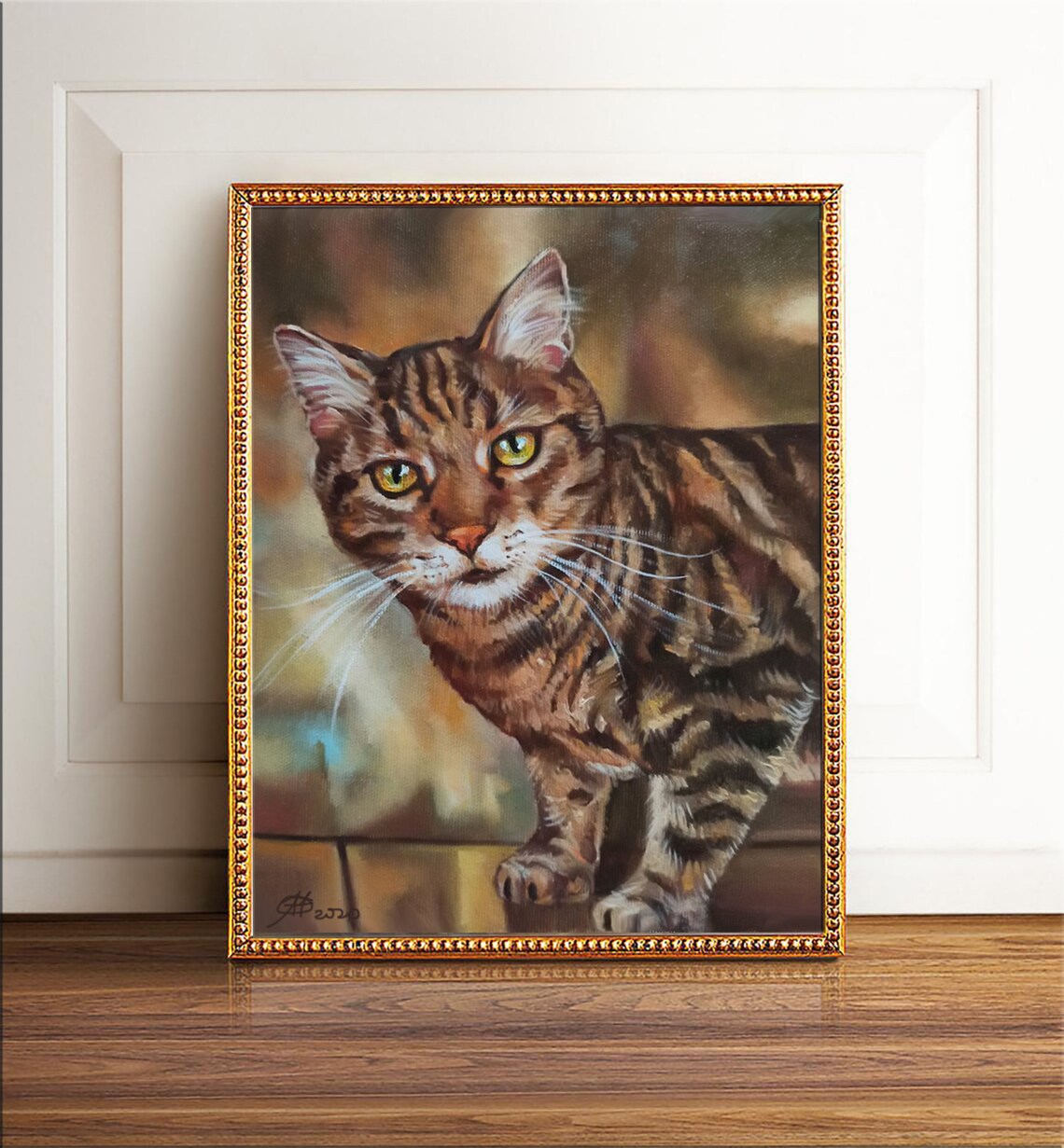 Custom Cat Portrait, Oil-Painting-Style Pet Portrait