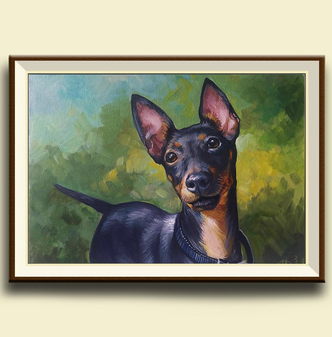 Custom Dog Portrait, Oil-Painting Style Art Print
