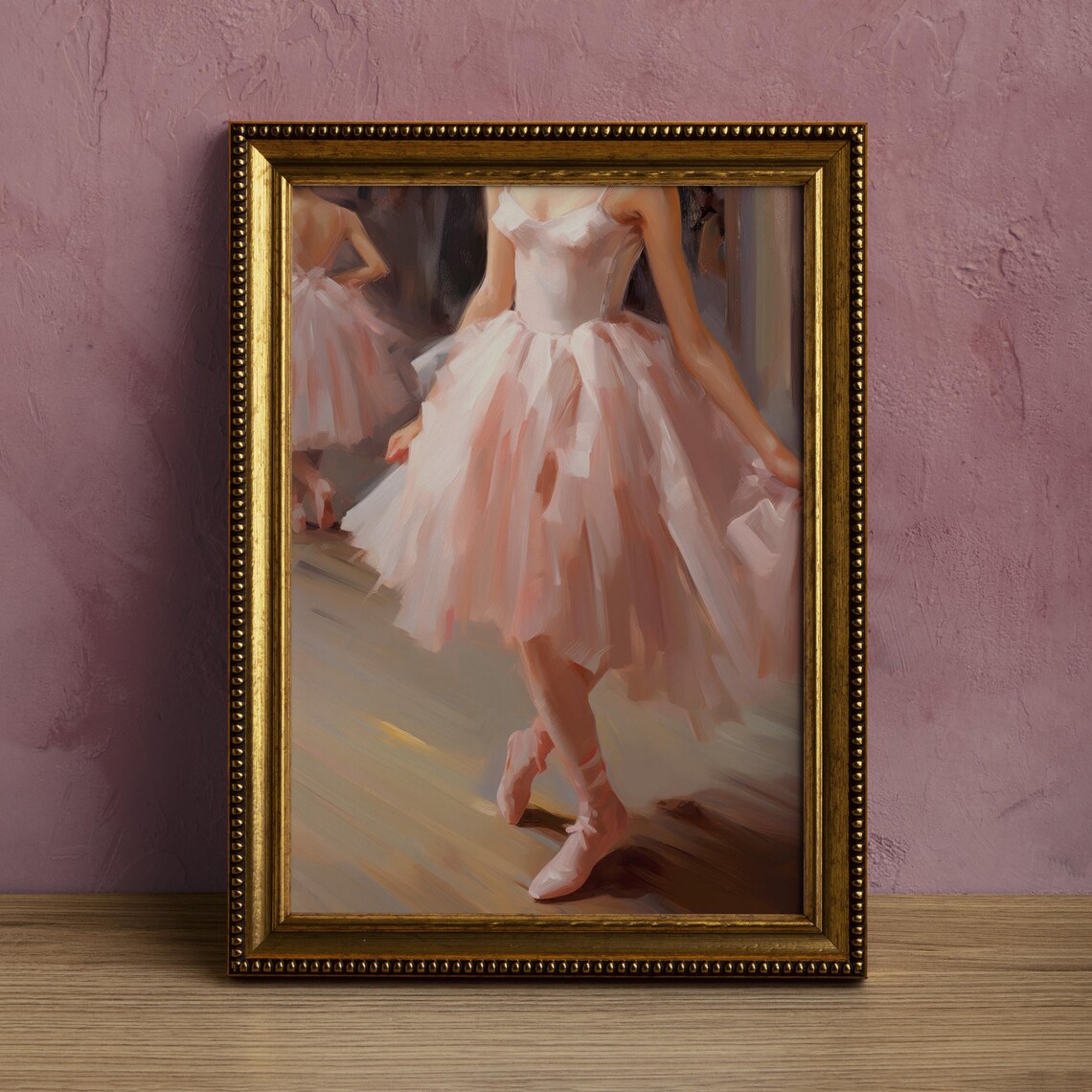 Vintage Ballerina Dress Art Print, Preppy Ballet