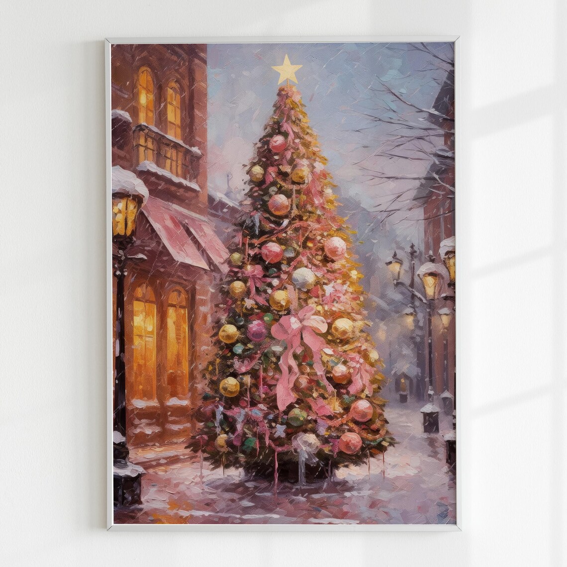 Vintage Christmas Tree Art Print, Preppy Holiday Decor - Image 5