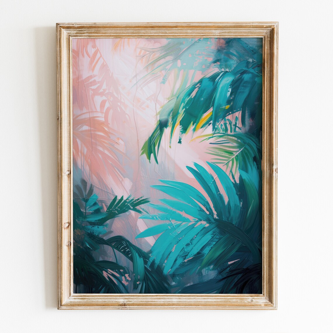 Preppy Palm Tree Trendy Botanical Art Print