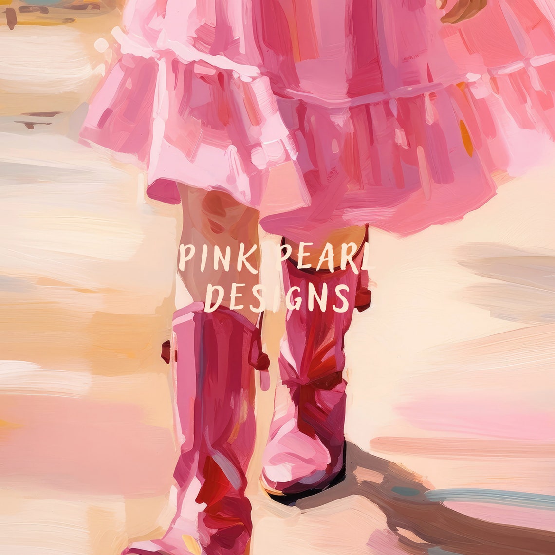 Pink Cowgirl Boots Girly Wall Art Print Coastal Cowgirl Trendy Poster Preppy Western Room Decor Pink Wall Art - Image 6