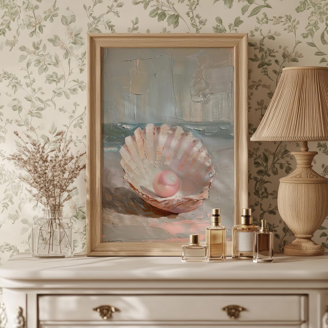 Pink Pearl in Oyster Poster, Coastal Summer Decor - Image 3
