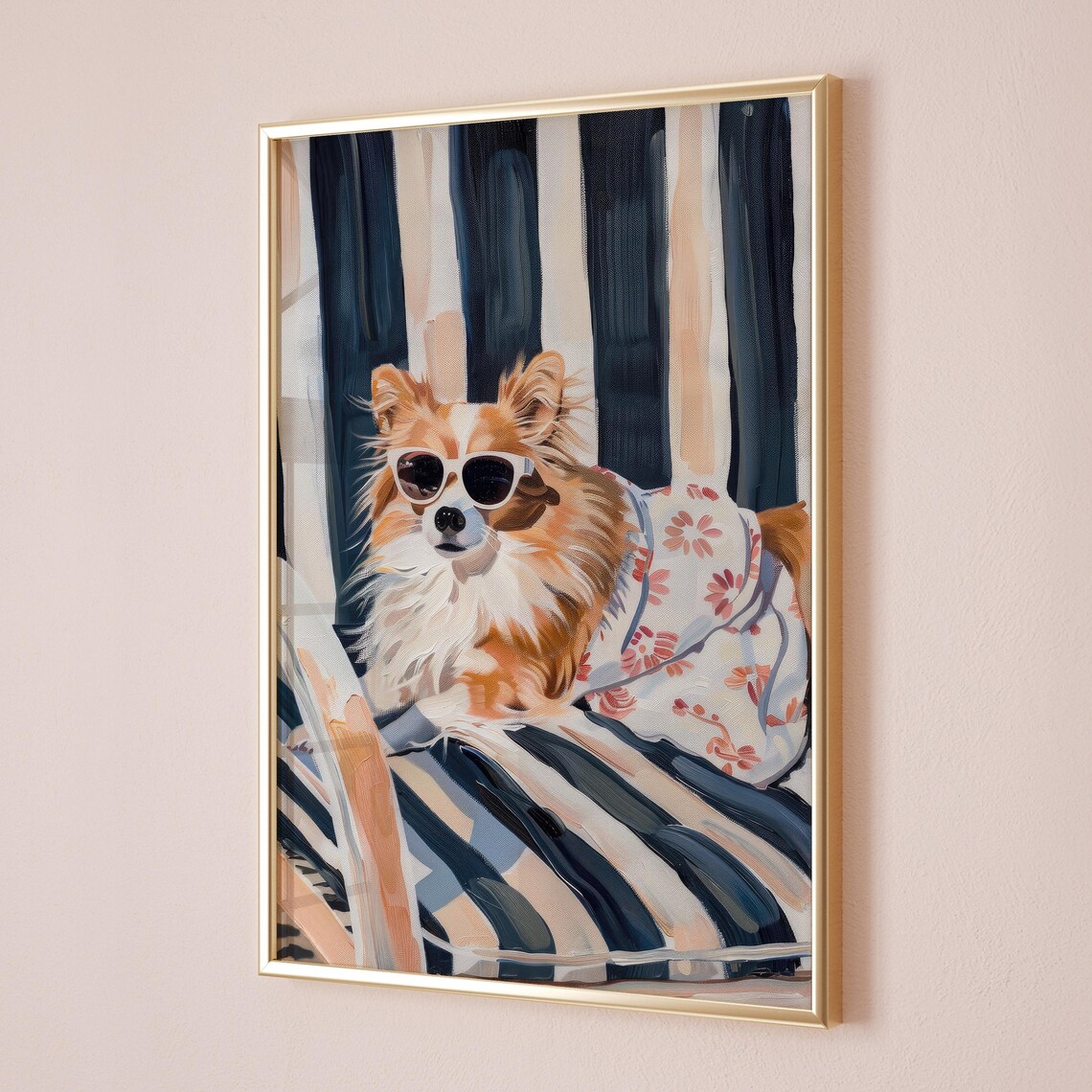 Cool Chihuahua Sunglasses Beach Chair Funny Dog Wall Art Print - Image 8