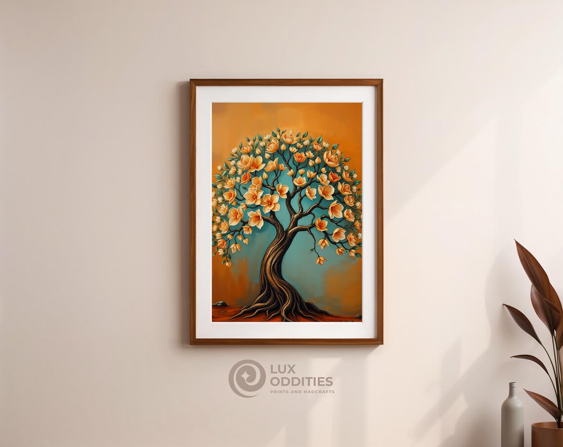 Botanical Tree Illustration, Vintage Floral Nature
