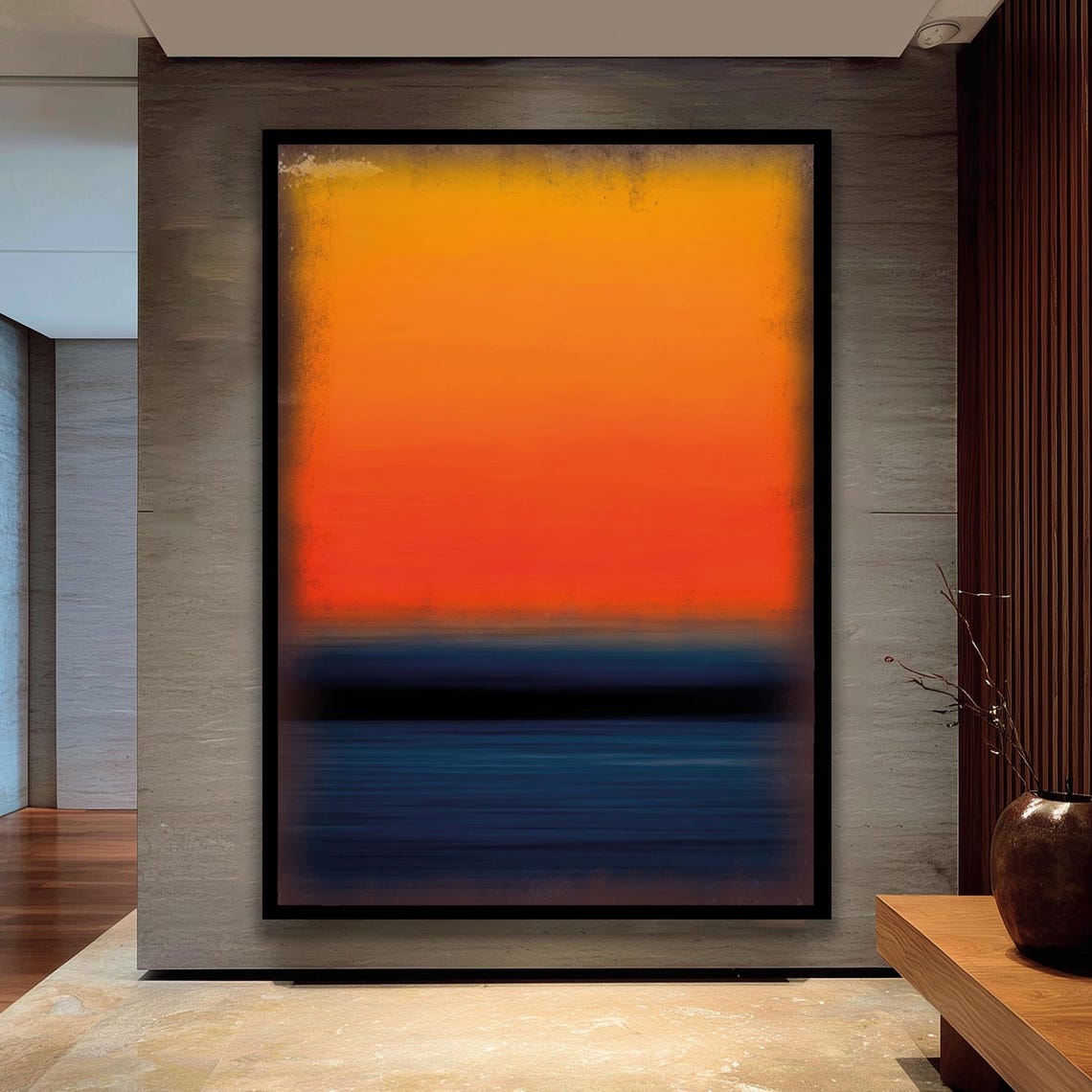 Mark Rothko Style Orange Blue Abstract Color Field Art Print