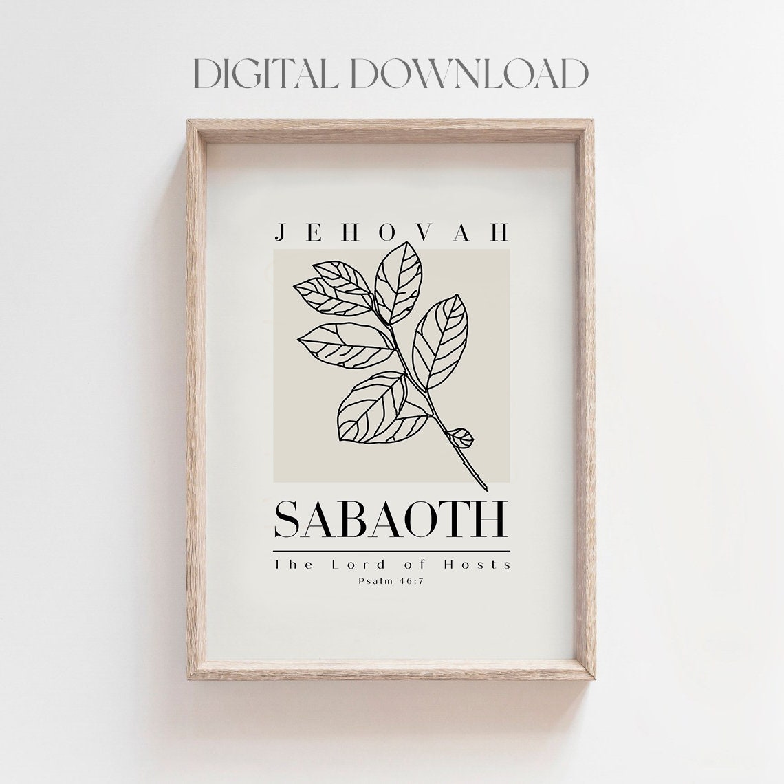 Jehovah Sabaoth The Lord of Hosts Psalm 46 Leaf Branch Art Print - Image 5