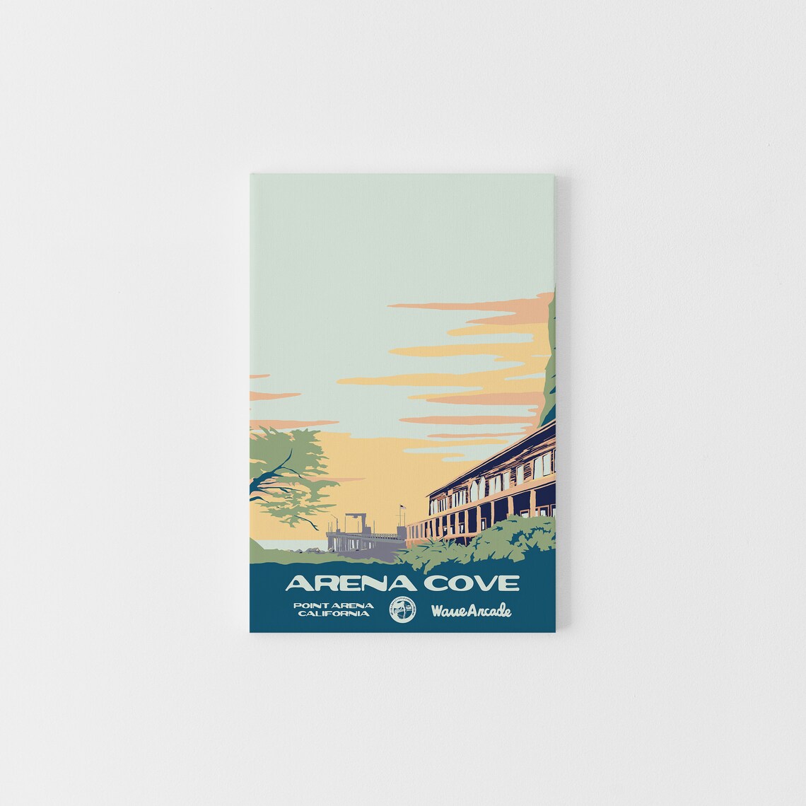 Arena Cove Point Arena California Harbor Sunset Coastal Travel Print