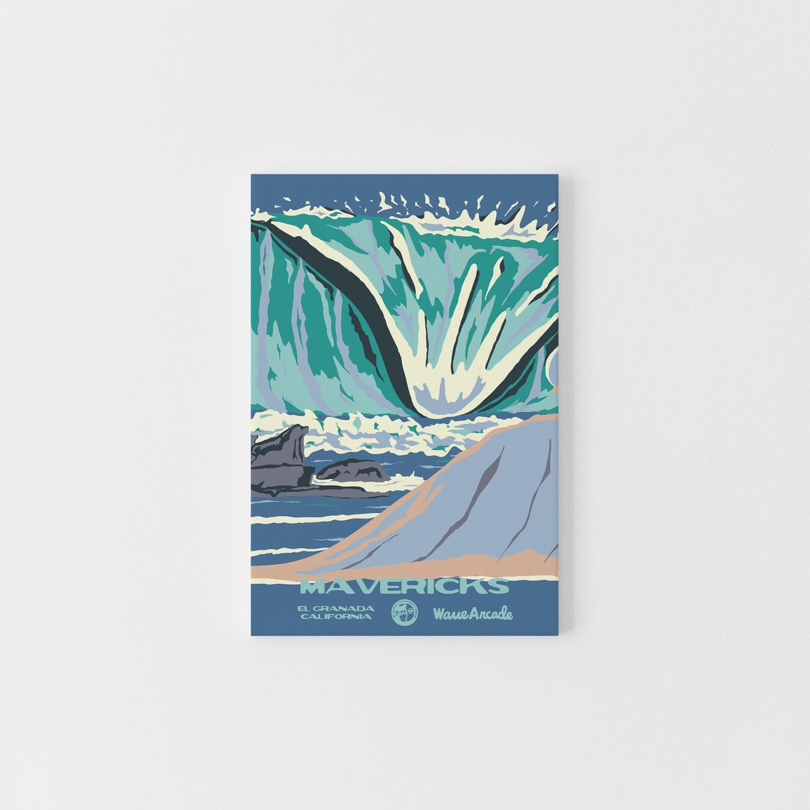 Mavericks Big Wave Surf Spot El Granada California Barrel Poster