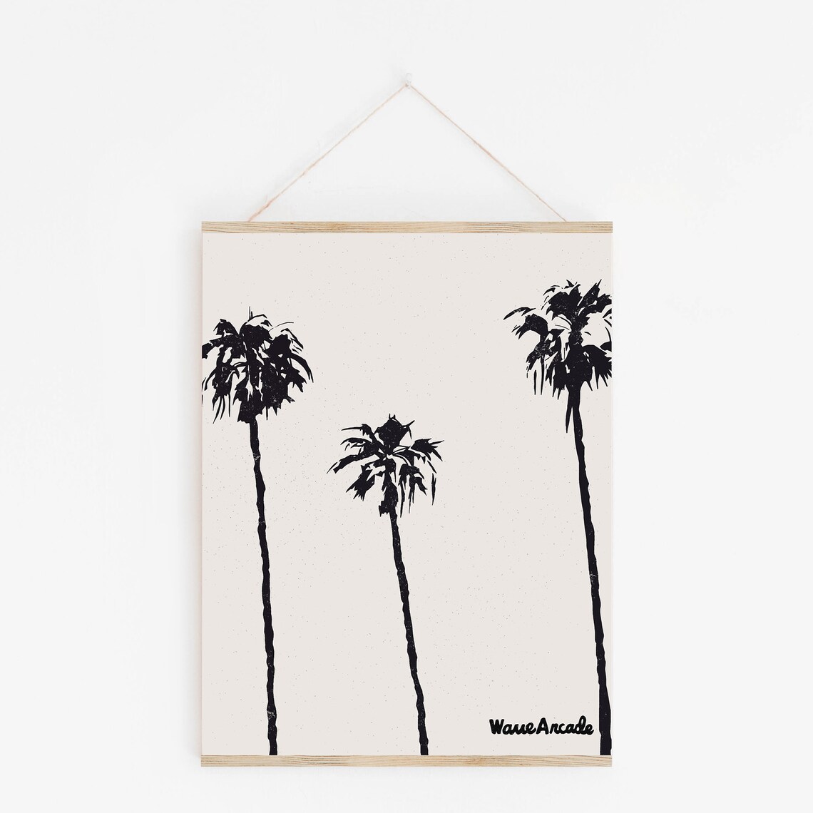 Palm Trees 2 Surf Art Print Black White Illustration Coastal Room Decor Modern Beach House Wall Art Boho Style - Image 2