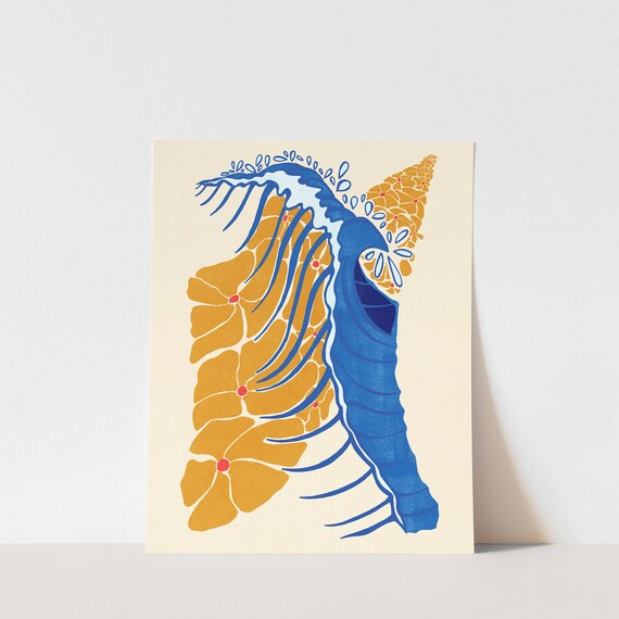 Copy Sunsets Glassy Waves Art Print Floral Surf Art Vintage Inspired Art Coastal Boho Decor Flowers And Surfing
