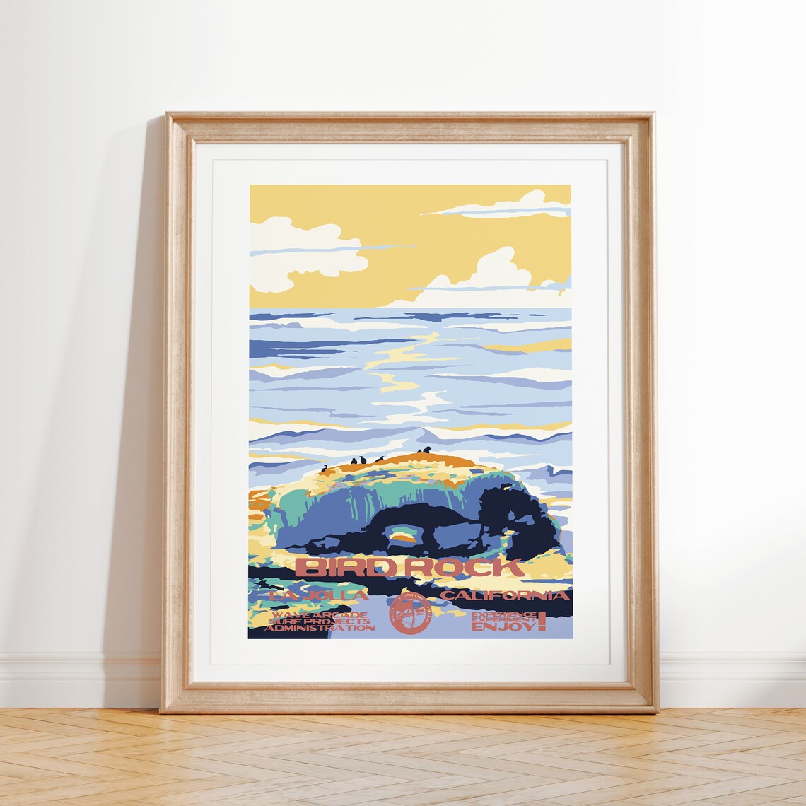 Bird Rock Surf Spot La Jolla California Rocky Wave Arch Coast Poster