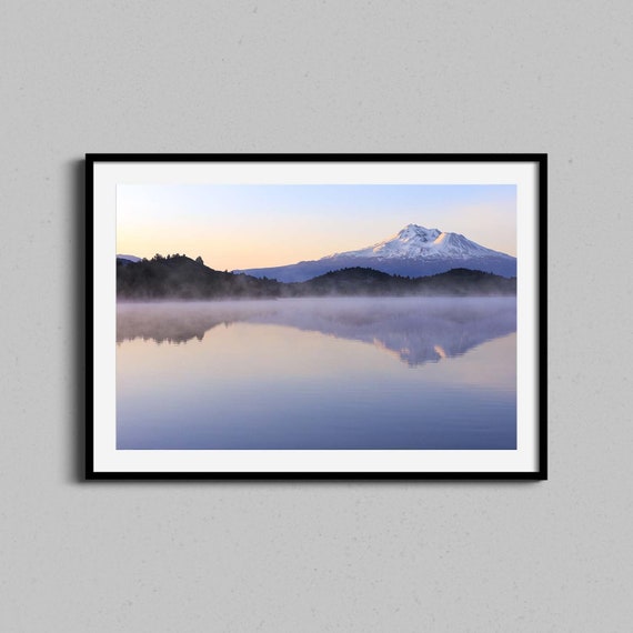Mount Shasta Wall Art Trout Lake Reflection Photography Print Northern Mountains Fine Nordic And Nature Home Decor