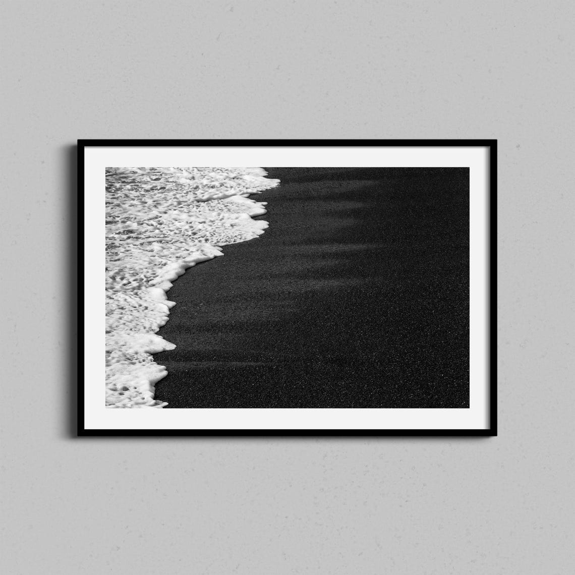 Beach Photography Print Waves And Ocean Landscape Wall Art Black White Photo Coastal Home Decor Abstract Framed Fine