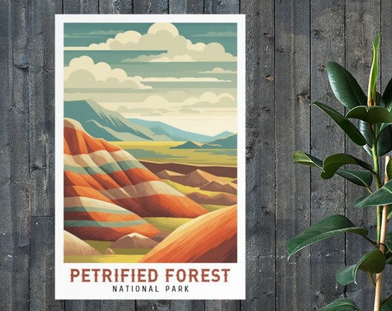 Petrified Forest National Park Vintage Travel Poster Print Wall Art Gift Idea Home Decor
