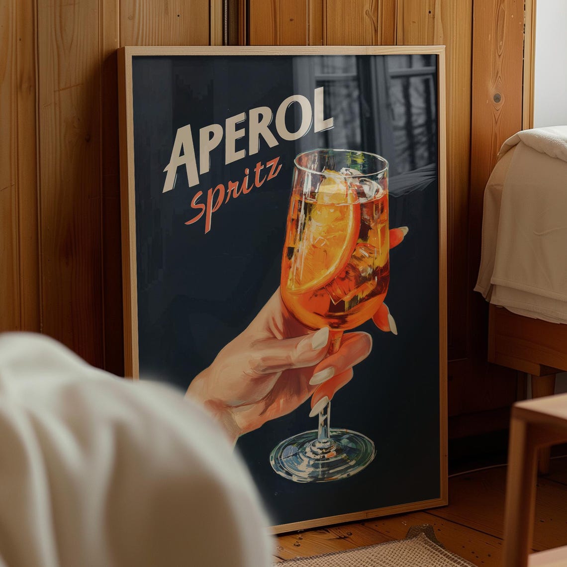 Aperol Spritz Poster Retro Cocktail Print For Bar Decor Kitchen Art Printable
