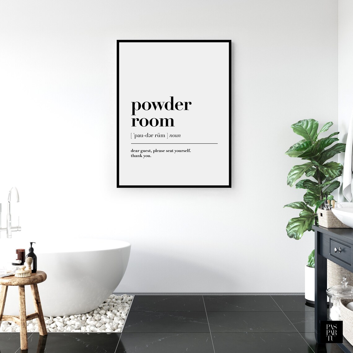 Powder Room Definition Bathroom Funny Quote Art Print