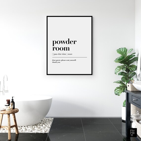 Powder Room Definition Bathroom Funny Quote Art Print