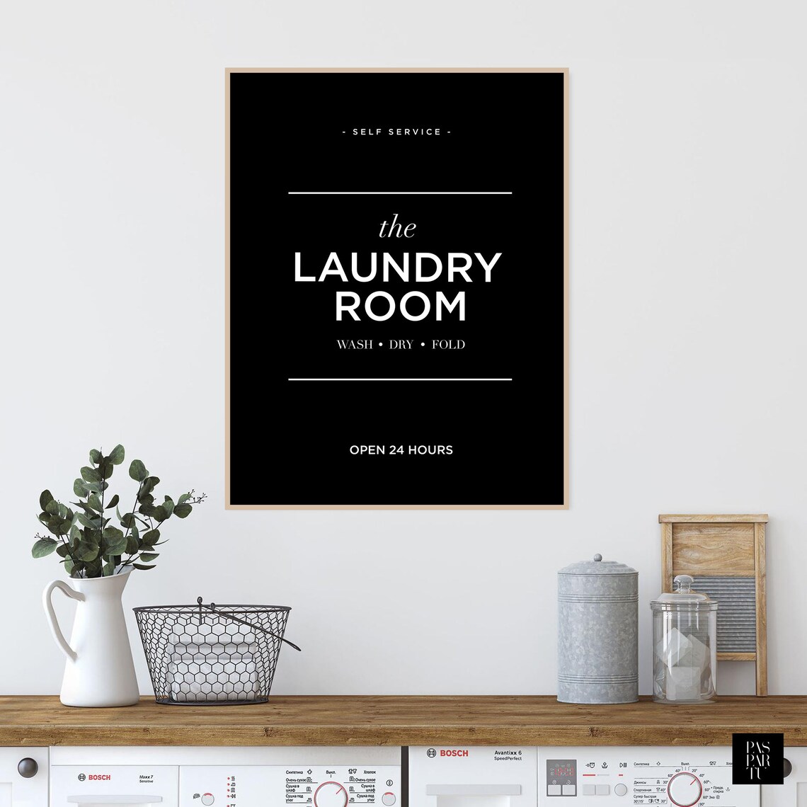 Modern Laundry Wash Dry Fold Laundry Room Art Print - Image 5