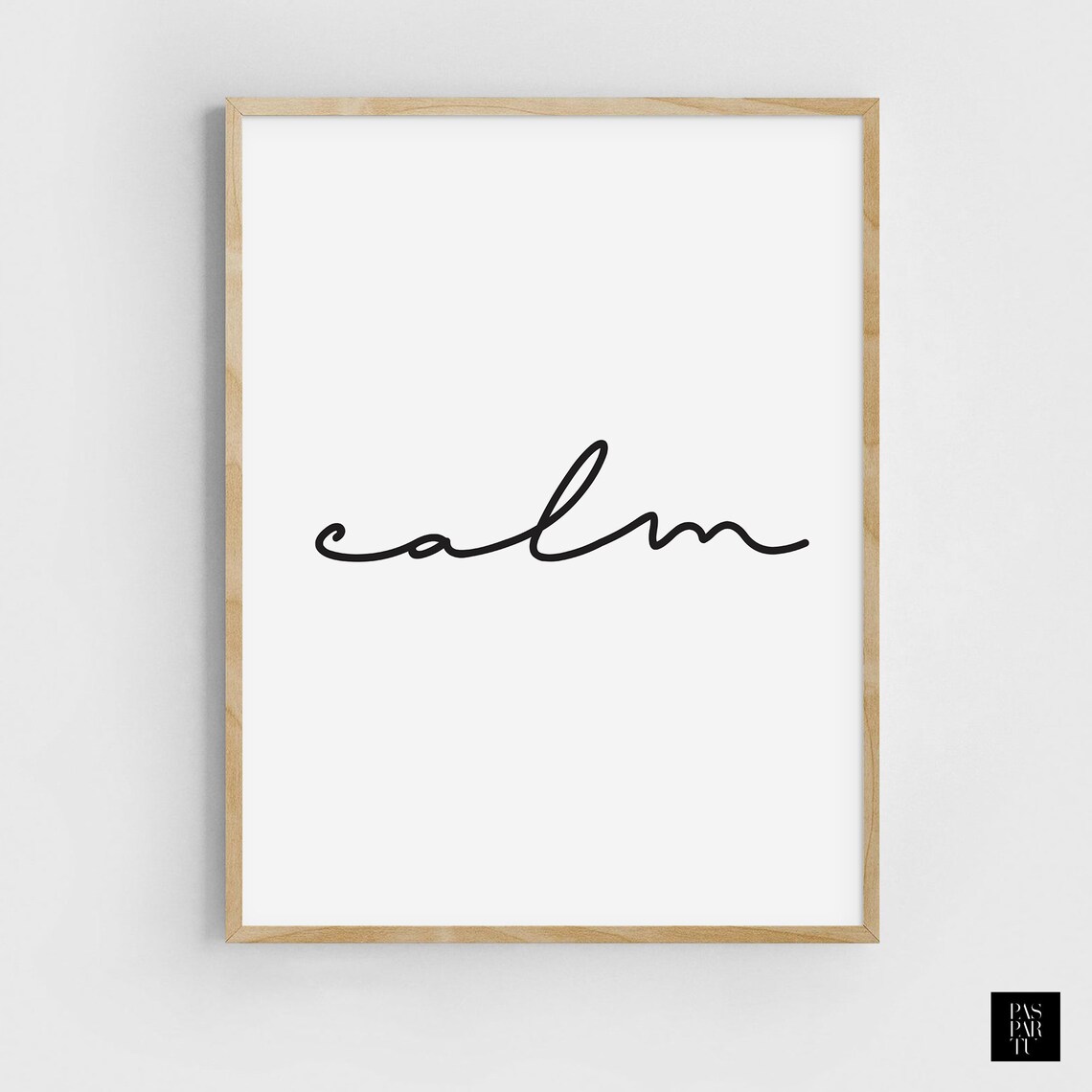 Calm One Line Art, Scandinavian Typography Print - Image 2