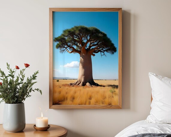 Stunning Baobab Tree Wall Art African Landscape Print Nature Photography Decor Vibrant Tree Poster Unique Wall Hanging