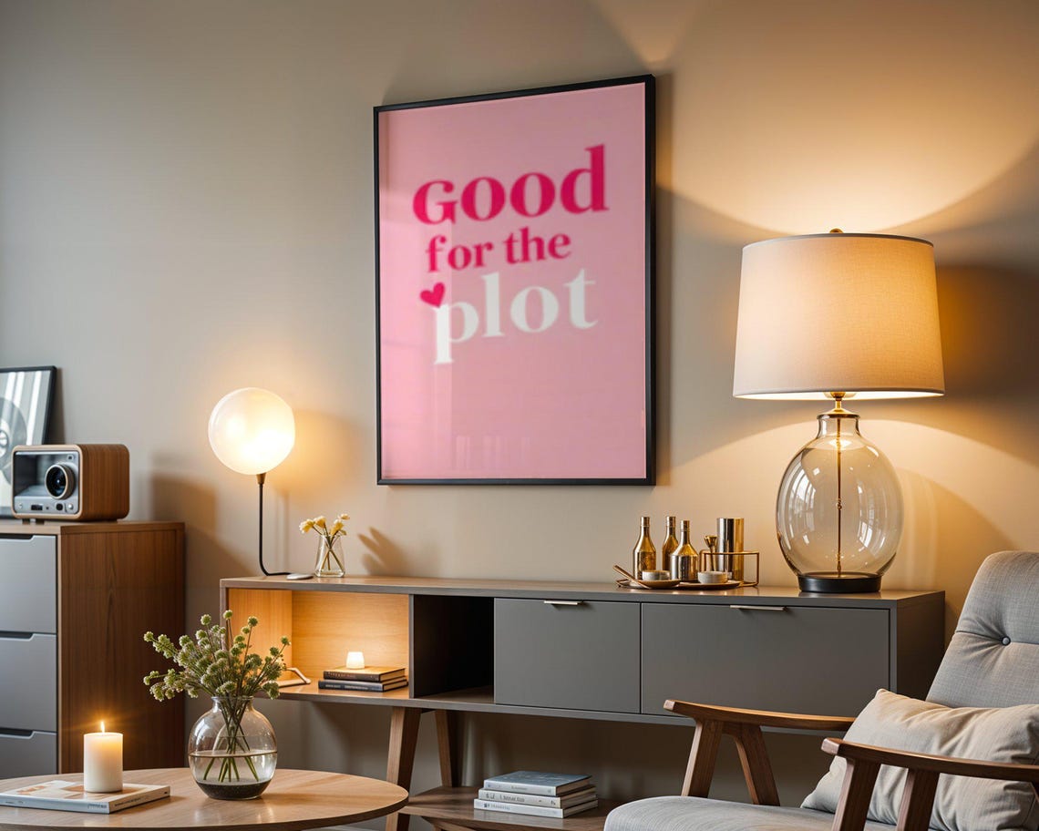 Good for the Plot Pink Minimalist Trendy Inspirational Quote Poster - Image 3