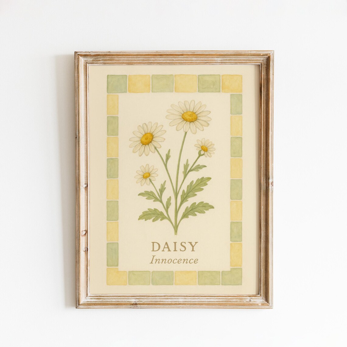 Daisy Innocence Vintage Botanical White Floral Garden Poster