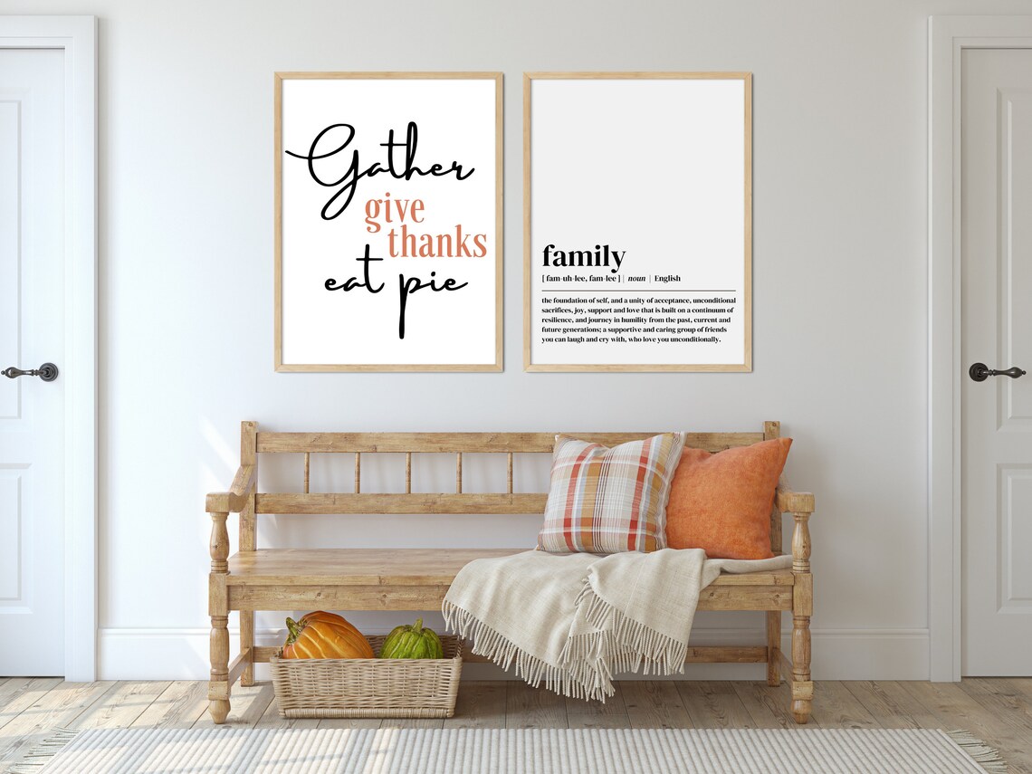 Thanksgiving Gather Give Thanks Eat Pie Poster Print - Image 3