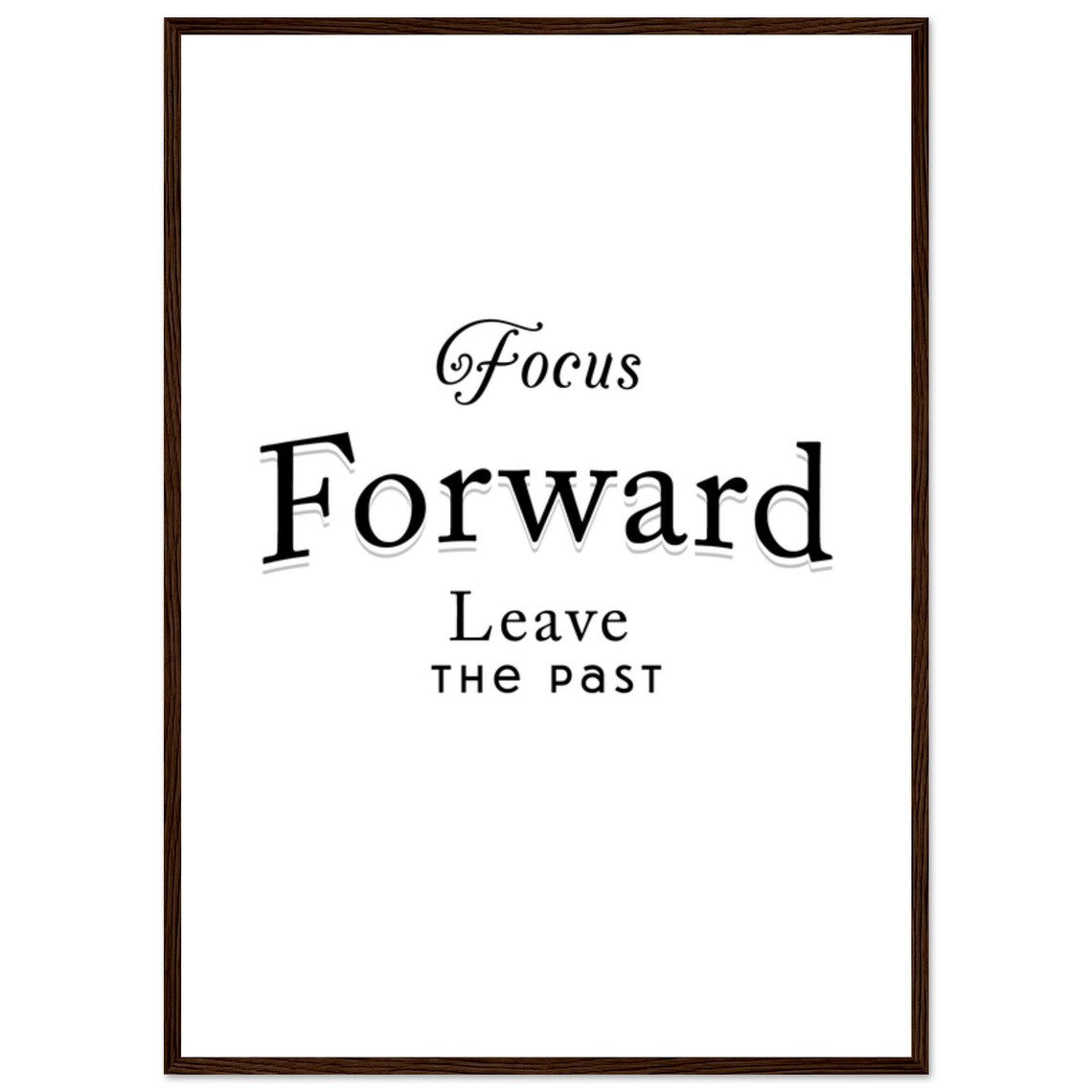 Focus Forward Leave The Past Mixed Script And Serif Quote Poster - Image 3