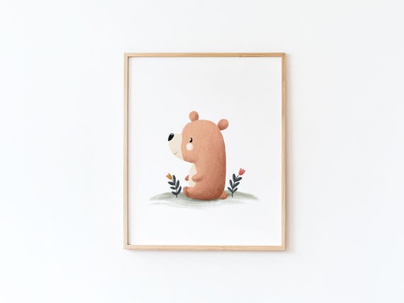 Teddy Bear Illustration For Babys Room By Tendre Imaginaire Soft Wall Decoration Childrens